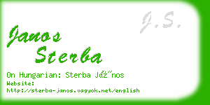 janos sterba business card